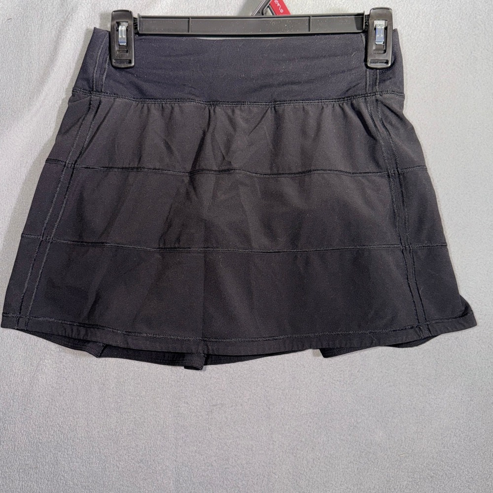 Lululemon Size 2 Long Black Pace Rival Skirt Tennis Golf Athletic Skort